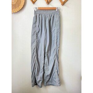 y2k PacSun gray wind pants elastic waist zip ankle Spice Girls XS lined